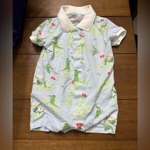 Magnetic Me Alligator Golf Printed Romper Onesie Size 3-6 months